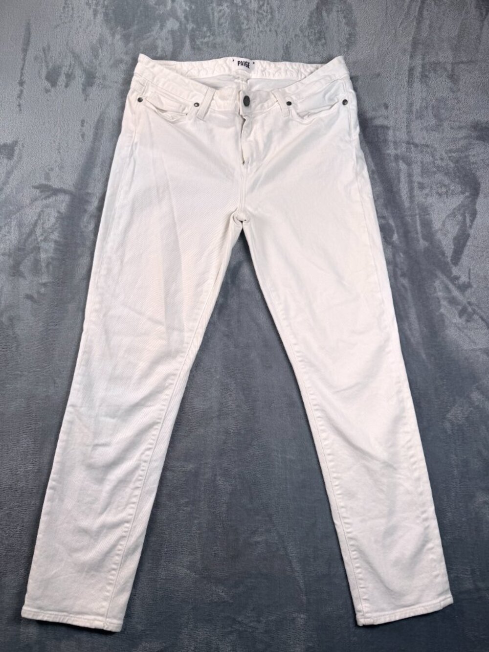 Paige Skyline Crop Jeans 31 Optic White Slim Straight Stretch